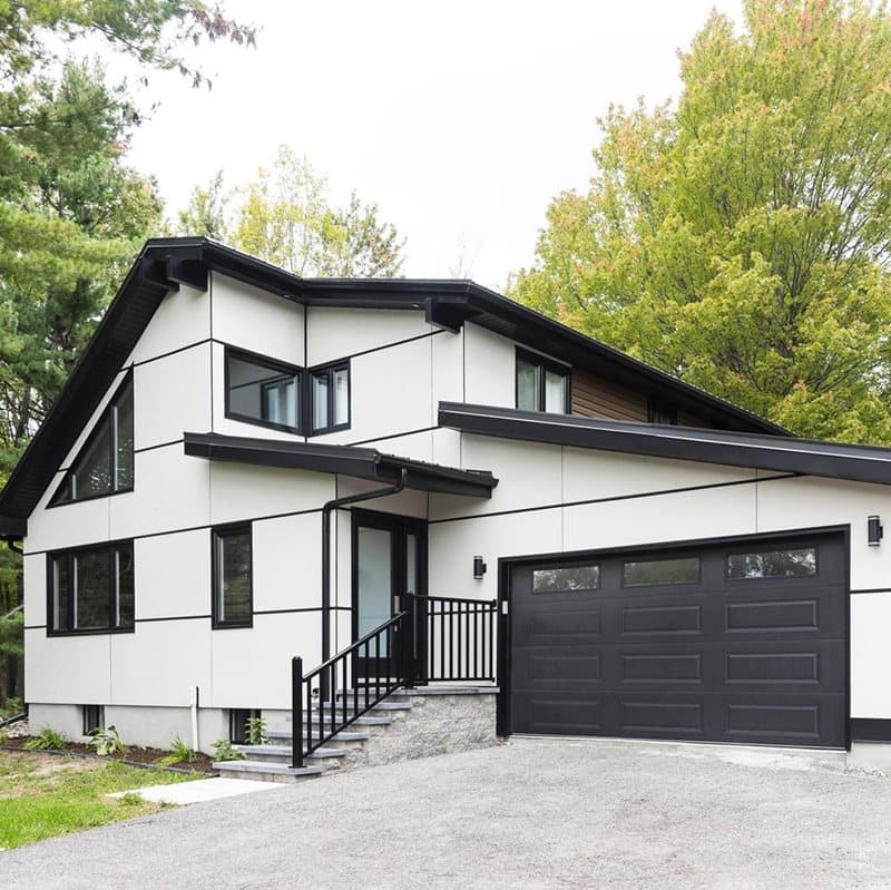 Key steps for designing your dream house: Modern two-story home clad in Arctic White Hardie® Panel  Modern two-story home clad in Arctic White Hardie® Panel
